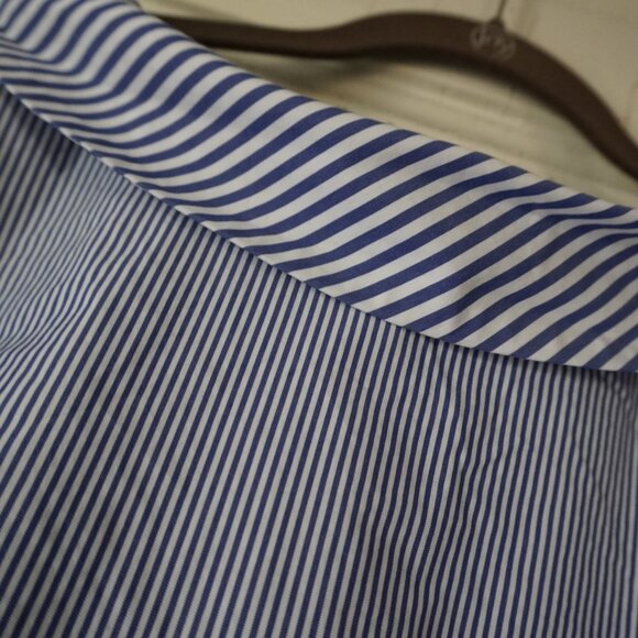 Talbots Boat Neck Collared Blouse Striped 3/4 Sleeve - Picture 3 of 10